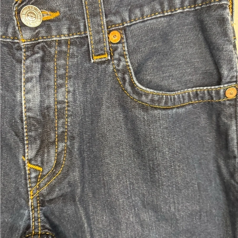 True Religion Acid Wash Denim Size 33 Jeans 100% Cotton Made In Mexico.